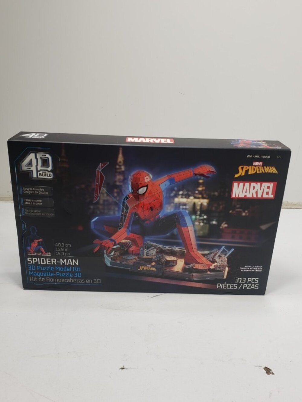 4D Build Marvel Spider-Man 3D Puzzle Model Kit 313 Pieces 1785136 Open Box